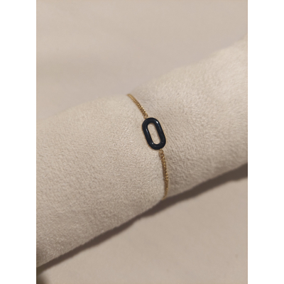 fijn armbandje goud-zwart