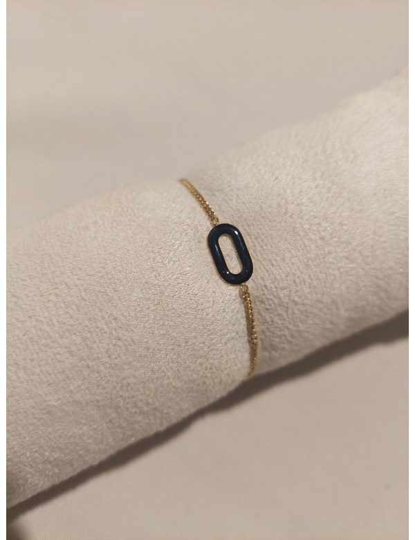 fijn armbandje goud-zwart