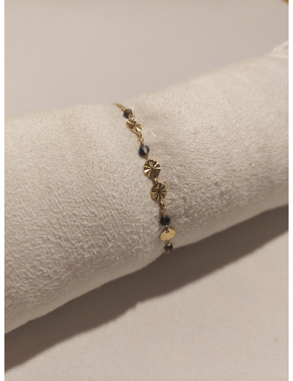 armbandje goud- zwart