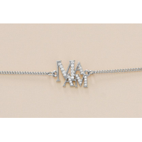 Armband met kleine zirkonia steentjes met Mama tekst