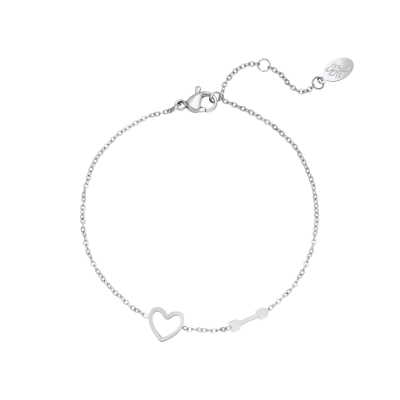 Armband met Hart en Pijl Bedel