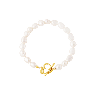 Armband parel hart sluiting