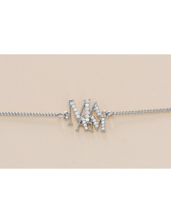 Armband met kleine zirkonia steentjes met Mama tekst Armband met kleine zirkonia steentjes met Mama tekst
