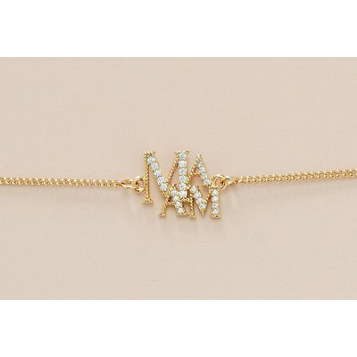 Armband met kleine zirkonia steentjes met Mama tekst