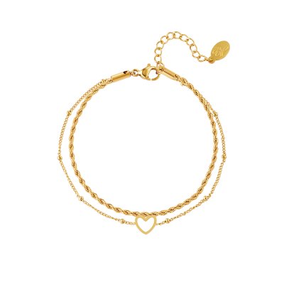 Meerlaagse roestvrijstalen armband