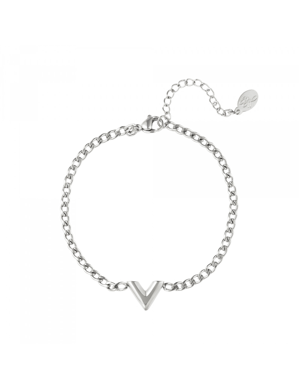 Roestvrijstalen armband Letter V