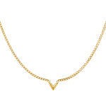 Edelstalen Ketting Letter V