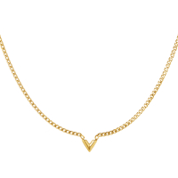 Edelstalen Ketting Letter V