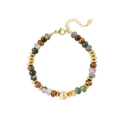 Armband met multi kleuren stenen kralen