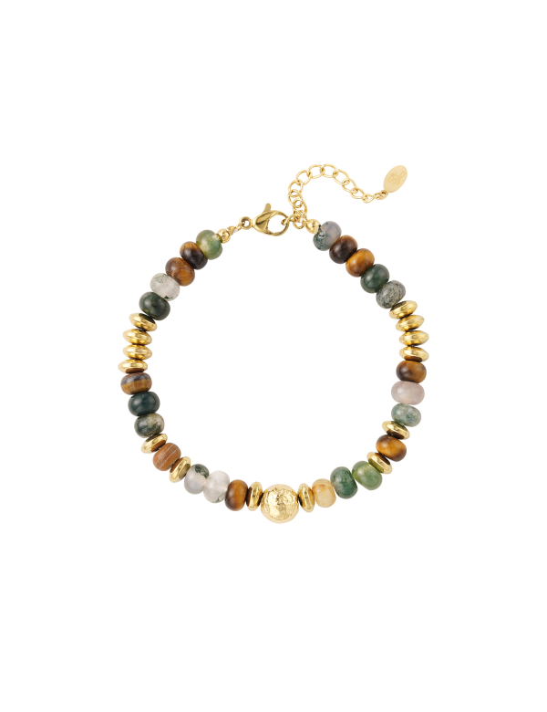 Armband met multi kleuren stenen kralen