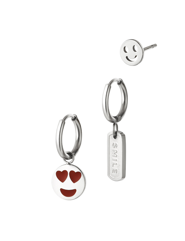 Trio oorbellen set van roestvrij staal