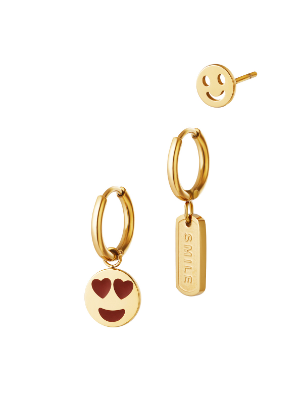 Trio oorbellen set van roestvrij staal